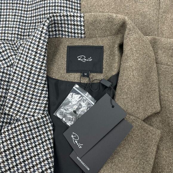 Rails Cody Double Breasted Blazer Mixed Mini Check Pattern Size M - Picture 12 of 12